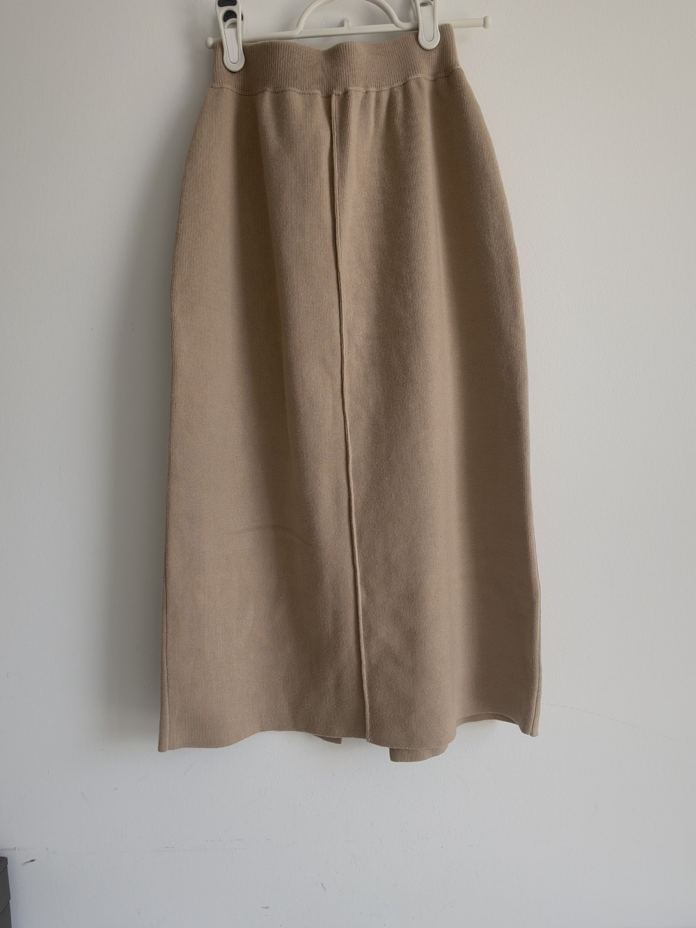 Neutral Tan Maxi Skirt with Center Seam